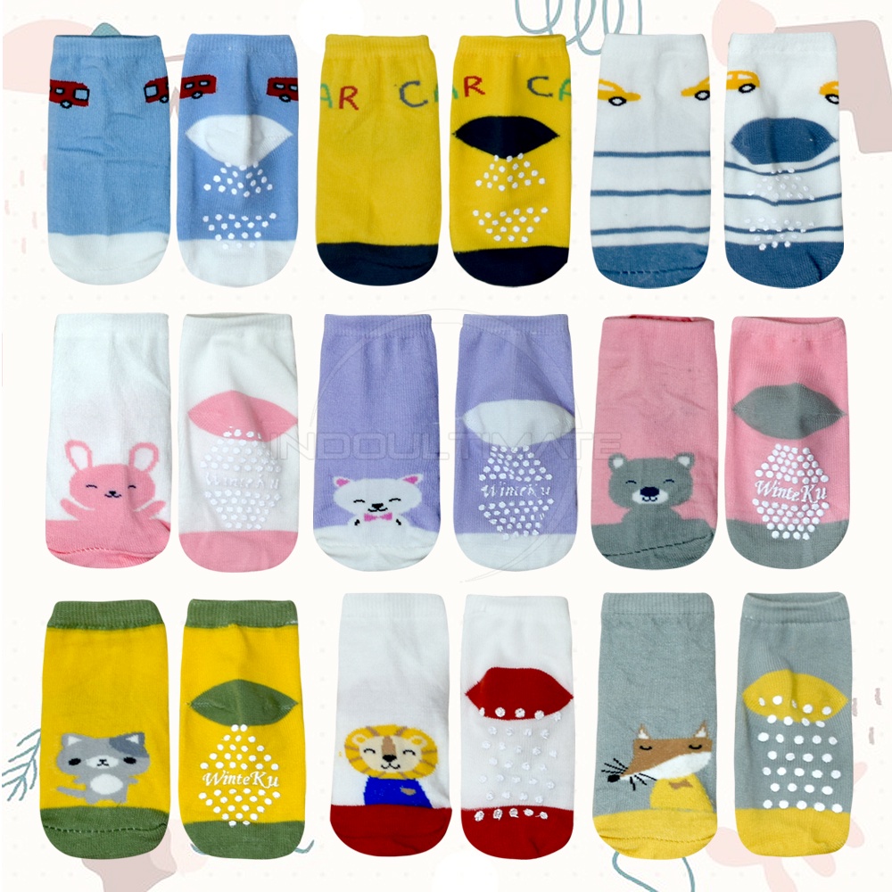 3in1 Kaos Kaki Bayi Newborn 6-12 Bulan ANTI SLIP Kaos Kaki Bayi Kaos Kaki Motif Kaos Kaki Karakter Baby Sock Sarung kaki Bayi Perempuan Laki-Laki Pelindung Kaki Bayi Penghangat kaki bayi Aksesoris Pakaian Bayi Aksesoris Sepatu bayi BY-5305-FC