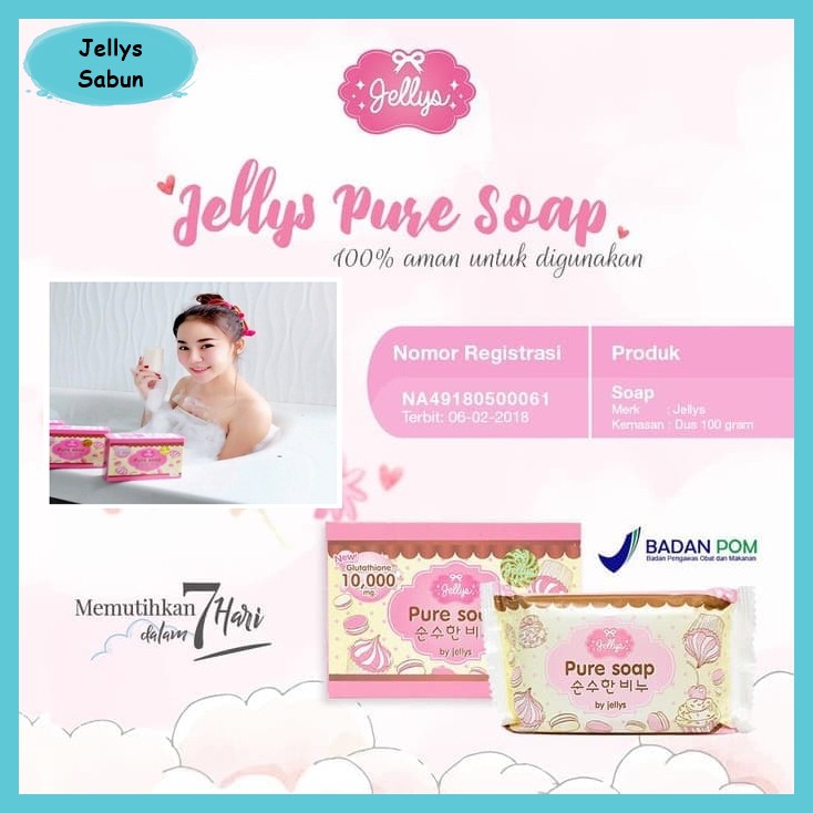 Jellys pure soap sabun badan BPOM