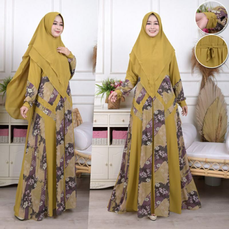 Gamis Termurah Bahan ceruty babydoll / gamis Busui set hijab