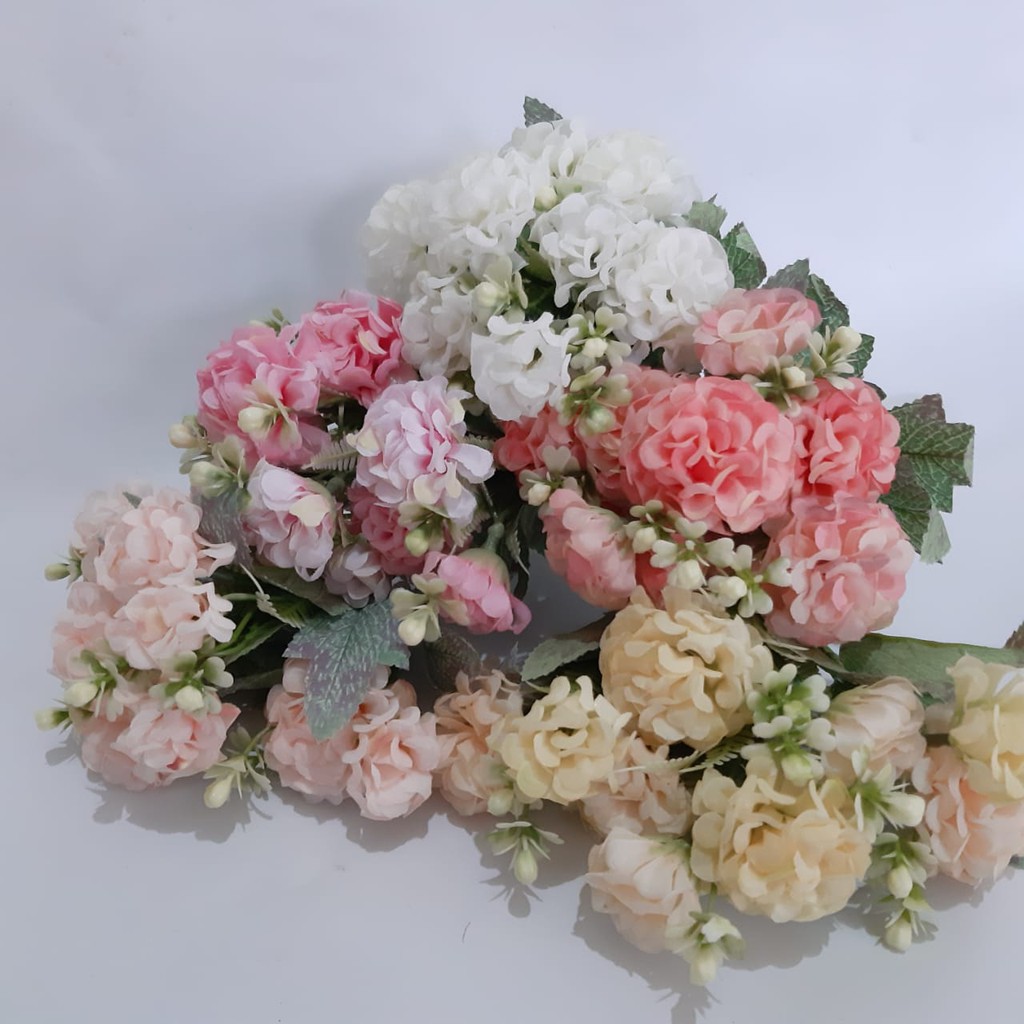 POMPOM KOREA bunga  plastik  artificial home decor shabby 