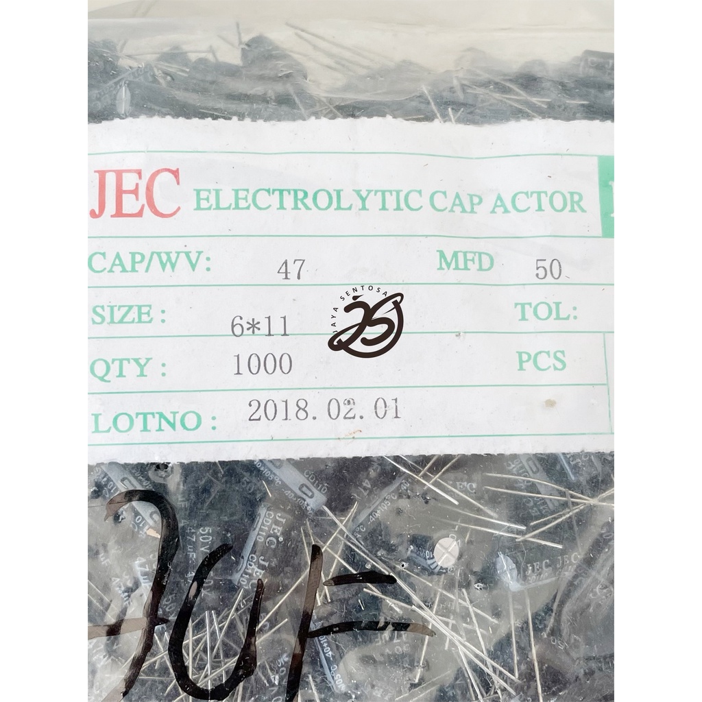 ELCO 47UF 50V (1 BUAH) KAPASITOR CAPACITOR ELCO KAPASITOR ELKO KAPASITOR 47 UF 50 V