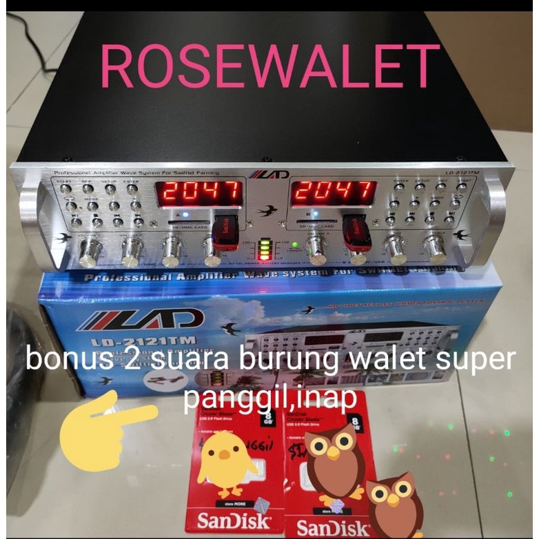 AMPLI WALET LAD LD 2121TM + 2 SUARA BURUNG WALET PANGGIL &amp; INAP