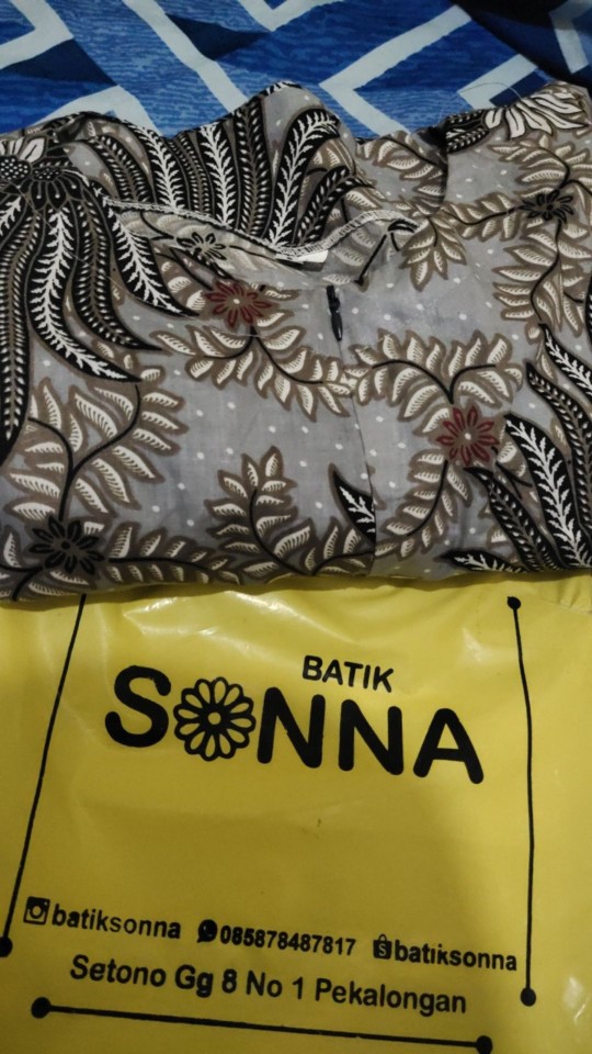 Tey-17 Batik Wanita Asj Sa Hrb026 Kenongo Kemeja Tosca Pendek