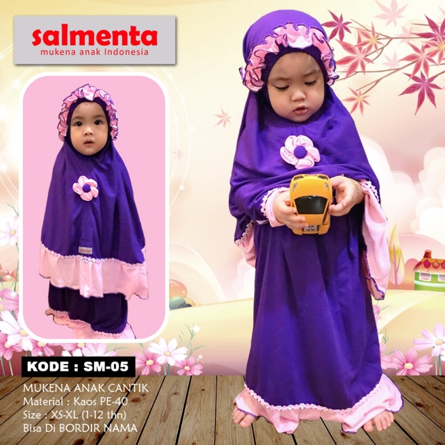 MUKENA ANAK DEWASA KAOS SALMENTA 2 TAHUN-DEWASA