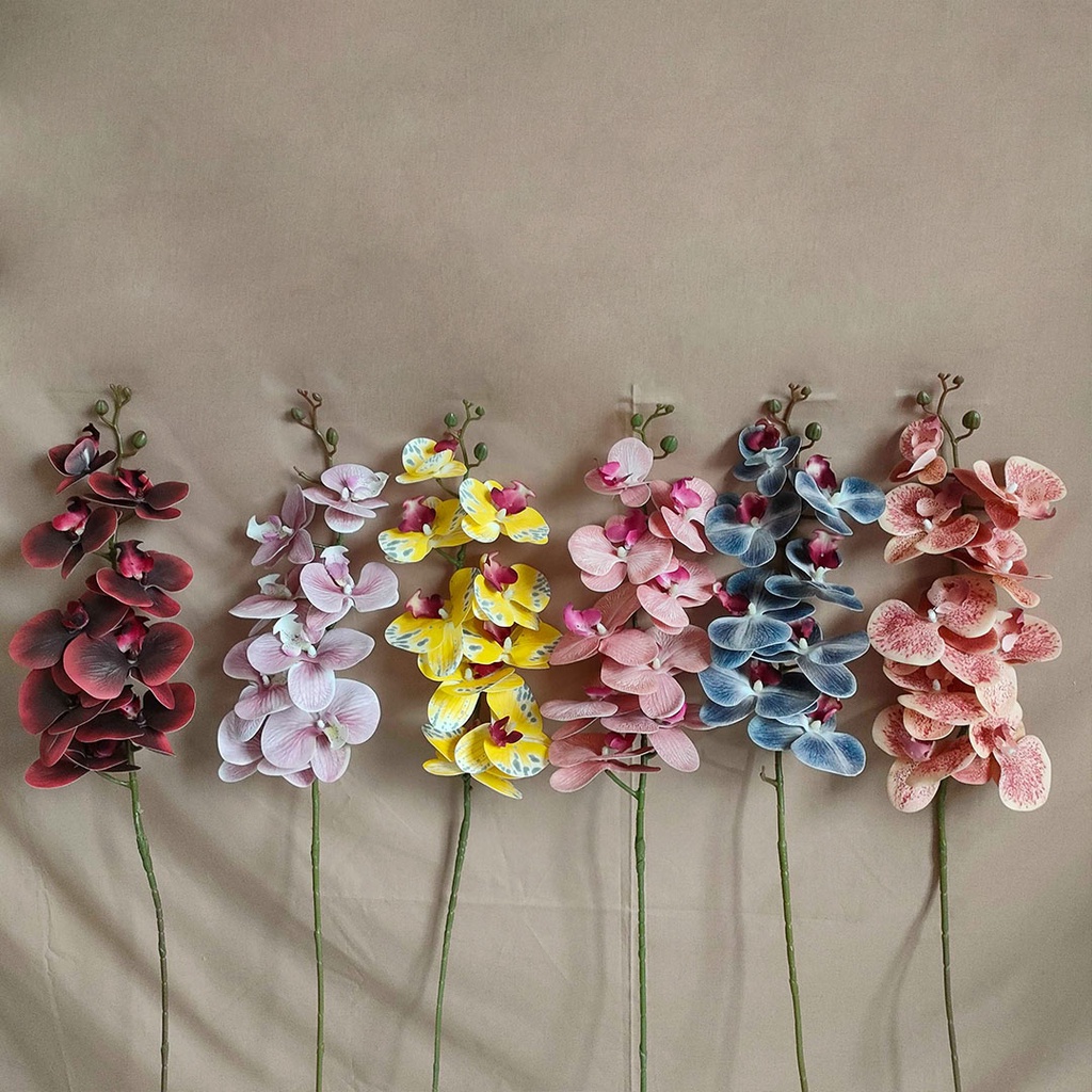 Artificial Flower Real Touch Autumn Orchid Bunga Anggrek Latex Tebal Dekorasi Buker Pajangan Rumah Kamar Pesta