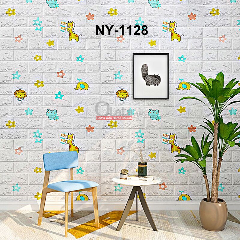 Wallpaper 3D Modern Foam Batu Bata Ukuran 70 X 77 Wall Sticker 3DQT-05-NY-1128