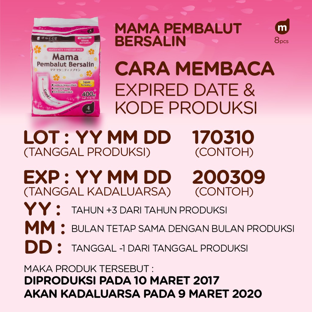 TWIN PACK - Dacco Mama Pembalut Bersalin Isi 4 Pcs