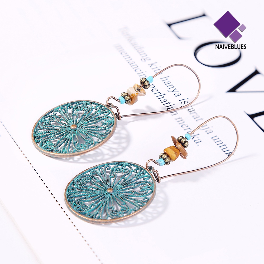 Anting Kait Gantung Desain Geometri Gaya Retro Bohemian Etnik Untuk Wanita