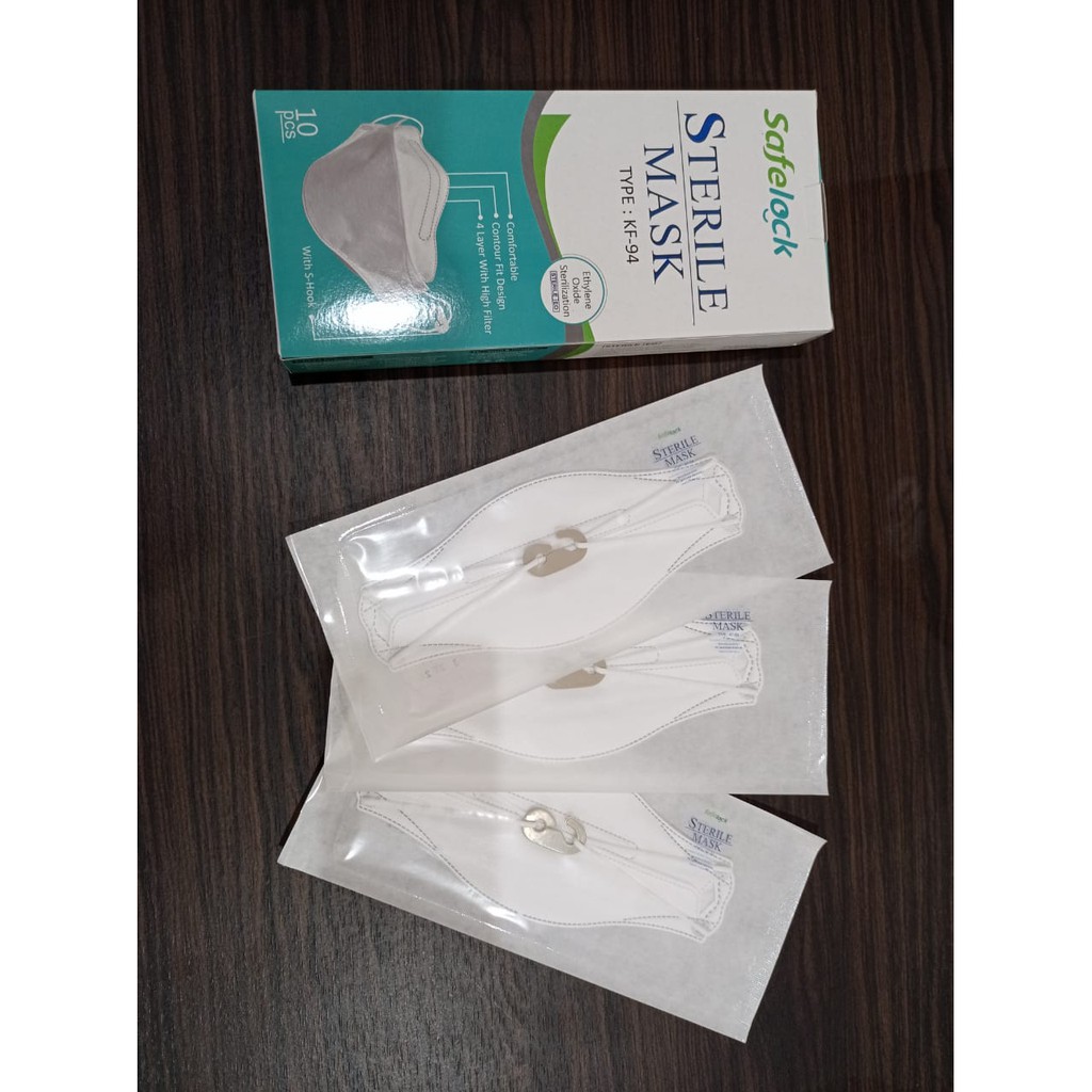 DISPOSABLE STERIL MASKER KF94 4PLY KOREA  EVO MERK SAFELOCK IJIN KEMENKES GRATIS PENGAIT FREE PACKIN