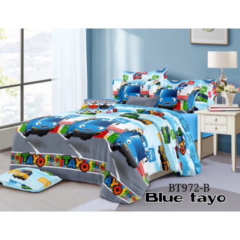 Sprei Tayo Homemade Karakter Seprai Murah Kamar Tidur 180×200 Sarung Bantal Guling Karakter Sprei An