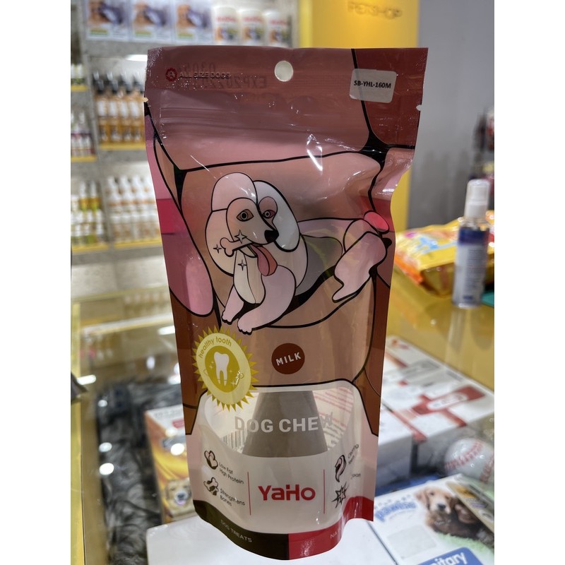 snack anjing import untuk gigi YAHO milk/beef