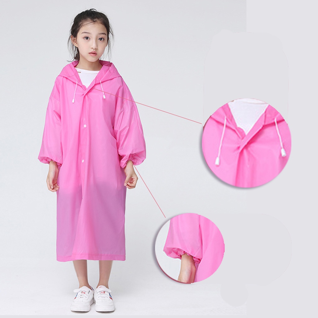 ❤GTB❤ Jas Hujan Anak Karakter Hoodie Murah EVA Ponco Lengan Polos R758