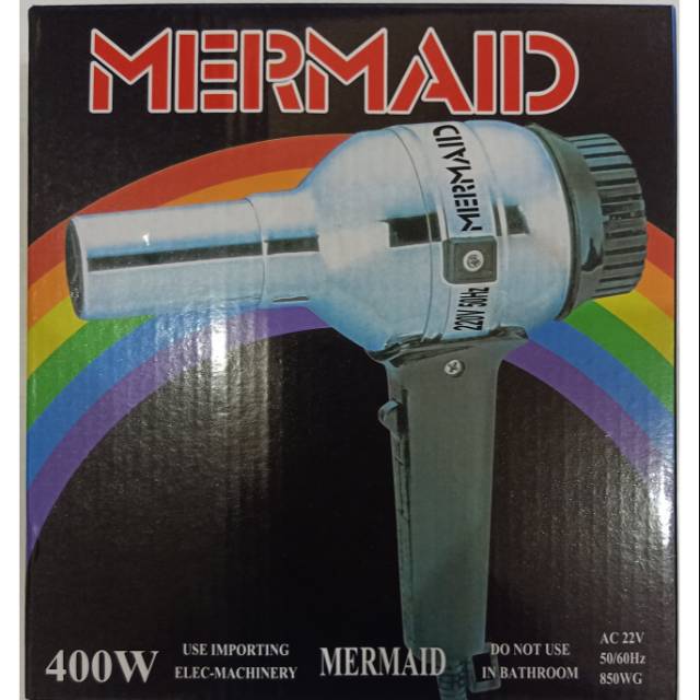 Hair Dryer MERMAID 850 WG Rainbow /400 watt PENGERING RAMBUT