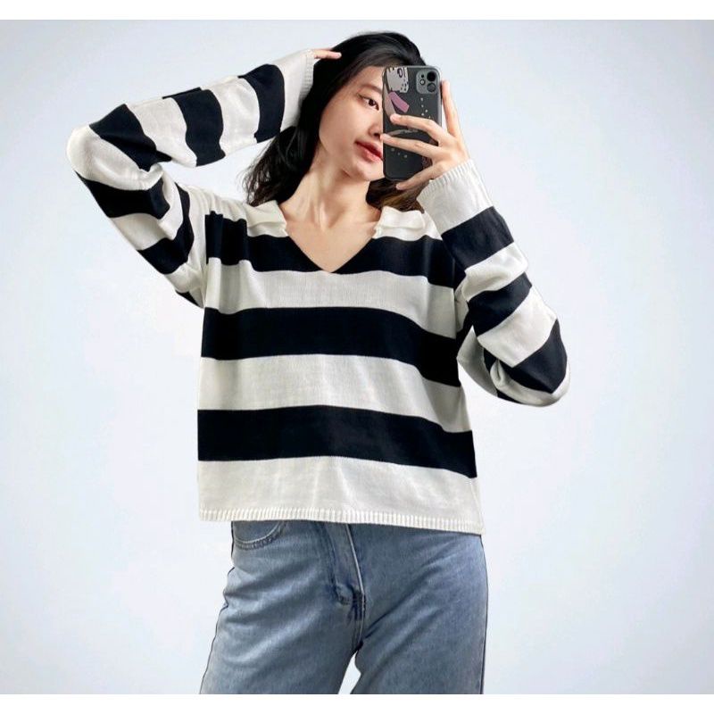 (BISA COD) SWEATER FUJI RAJUT / OUTWEAR WANITA / RAJUT WANITA TERBARU / ATASAN WANITA-Hitam