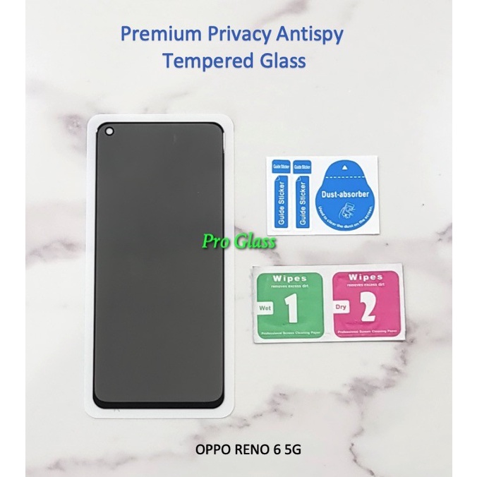OPPO RENO 6 5G Privacy Anti Spy / Antispy Premium Tempered Glass