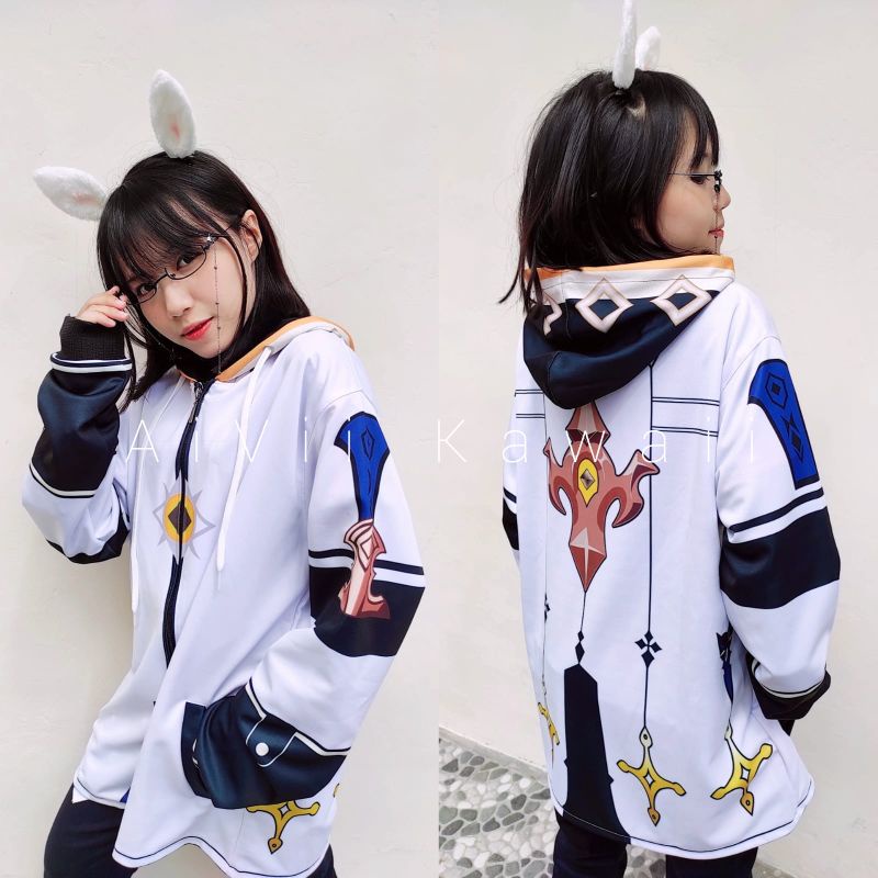 【AiVii】JAKET HOODIE ALBEDO GENSHIN IMPACT UNISEX PRIA WANITA