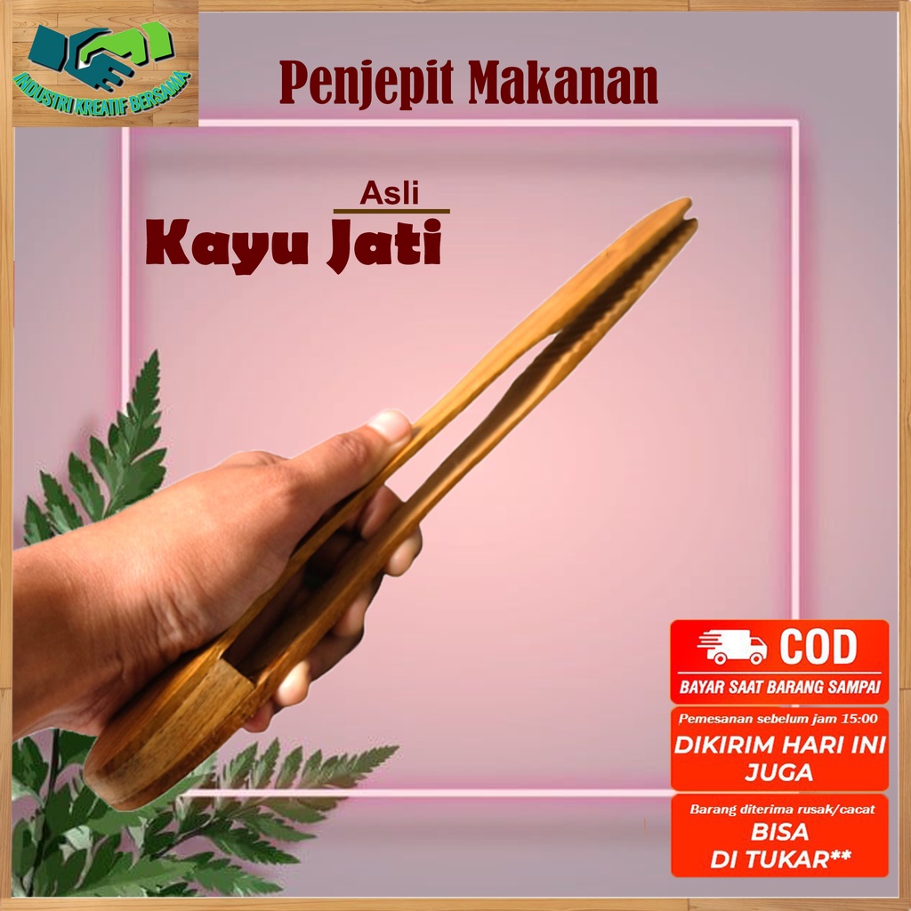 Penjepit Makanan Kayu / Capitan Wooden Tongs Foodgrade / Gorengan KAYU JATI