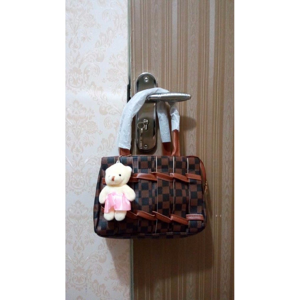 TA115 TAS WANITA IMPORT WITH LONG STRAP MURAH LV DAMIER BROWN R72