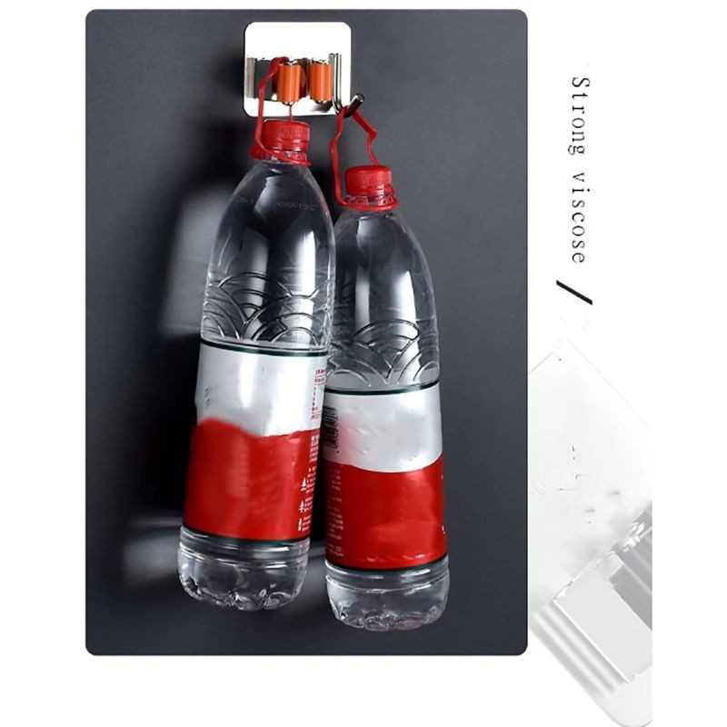 broom hanger with hook stainless steel/holder pegangan sapu dengan satu kait