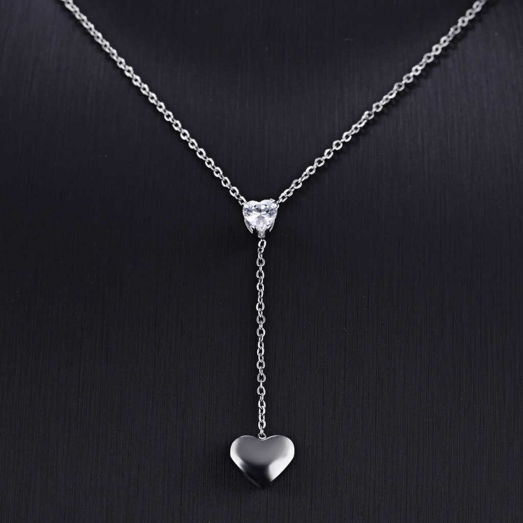 [New] Kalungtitanium mini korea hadiah wanita cewek love diamond anti karat KK118