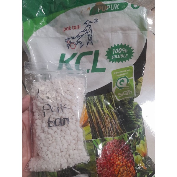 Pupuk KCL Putih Granul Pak Tani KCL MOP Pak Tani Kemasan Repack 200gr