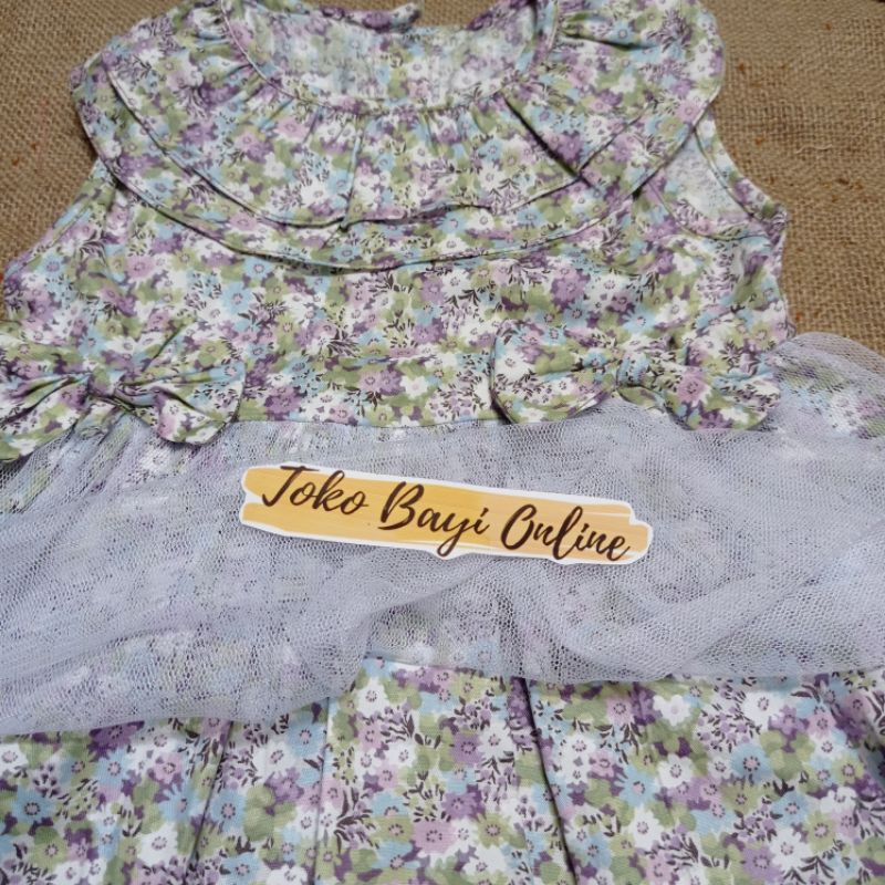 Dress bayi 0 6 12 bulan set sepatu bandana / bonnet Setelan Baju bayi Perempuan 100% Katun SNI Pakaian anak Cewek-6