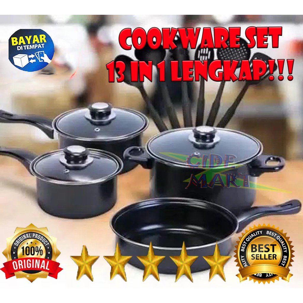 [COD] COOKWARE SET 13PCS / PANCI SET 13 PCS / PERALATAN PERLENGKAPAN MASAK 13 SET TERLARIS !!!