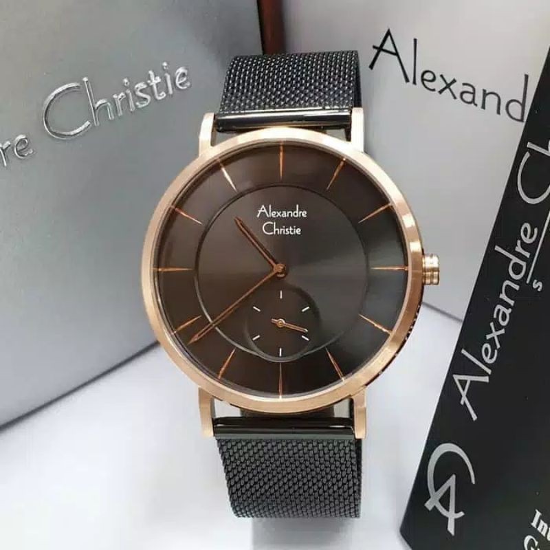 ALEXANDRE CHRISTIE AC 8586 AC8586 PRIA ROSEGOLD BLACK ORIGINAL