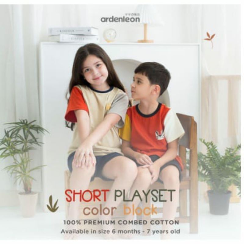 Ardenleon Short Playset Color Block // Setelan Pendek Anak Unisex Boy &amp; Girl