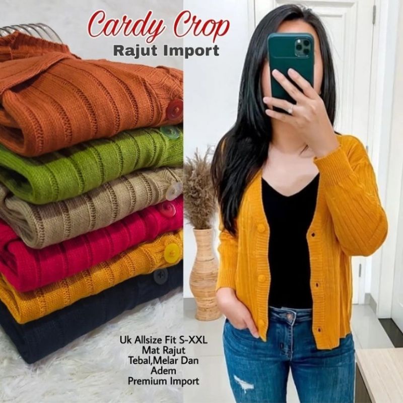 Cardy Crop Rajut Wanita Premium Import