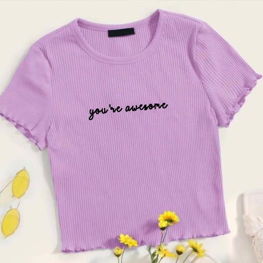 ZASKIYA - Atasan Wanita Awesome Kriwil Top Rib / You Are Awesome Top