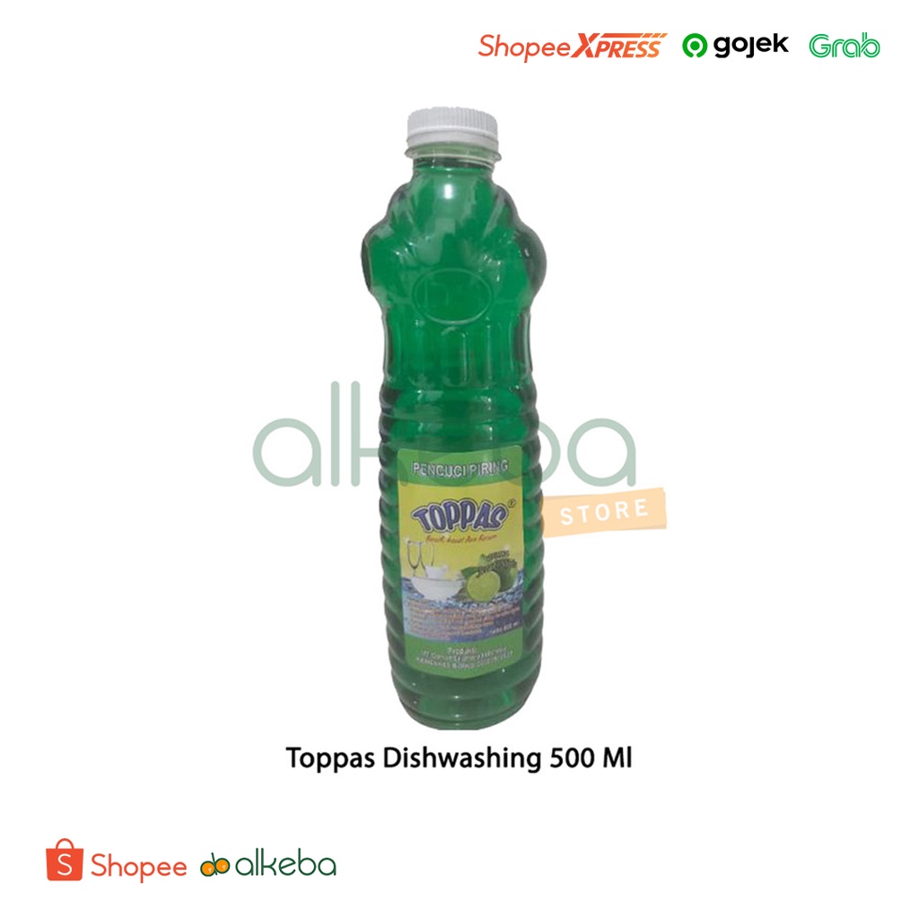 toppas diswashing sabun cuci piring lime botol 500 ml mirip sunlight