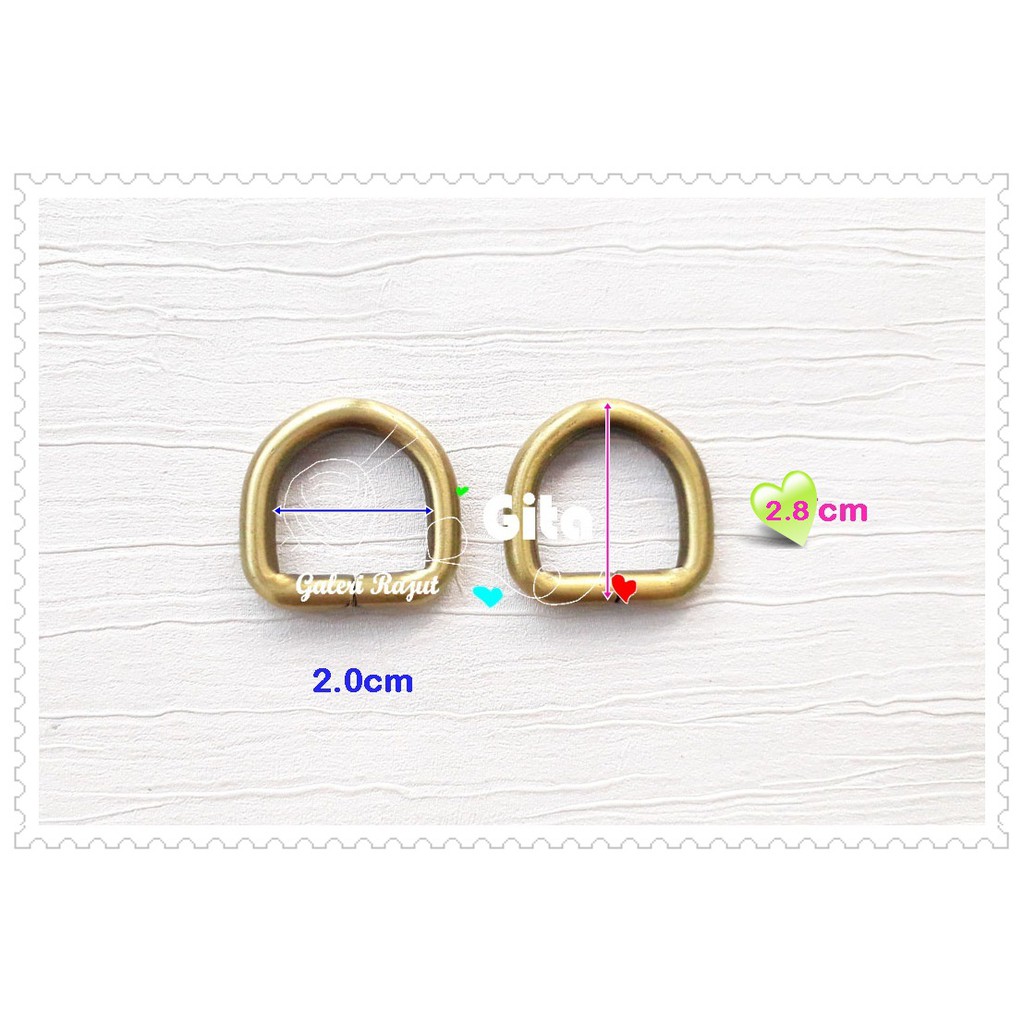 (2pcs) Ring D Ring Tas ATG 2.0cm