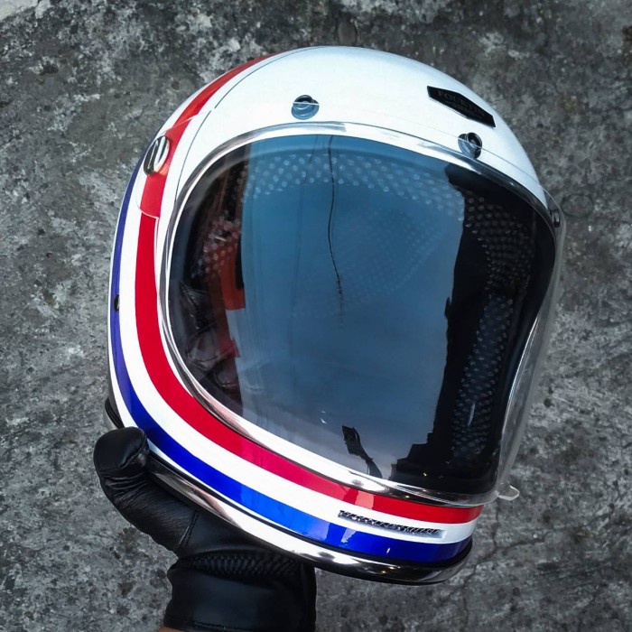 Helm Custom Classic Bell Bullit Flat Visor Retro Vintage Klasik Termurah