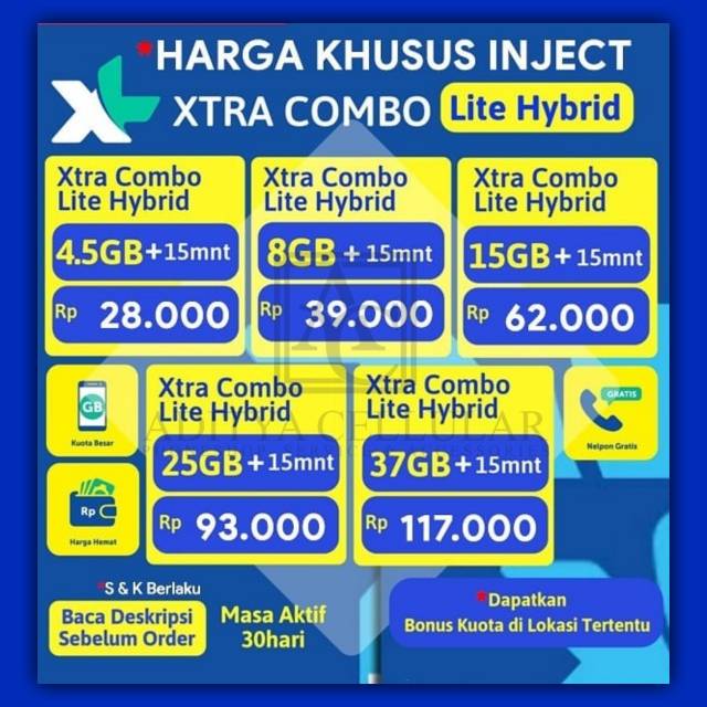 Paket Data Xl Xtra Combo Lite Murah Selalu Ready Stok Pengiriman Dari Bali Shopee Indonesia