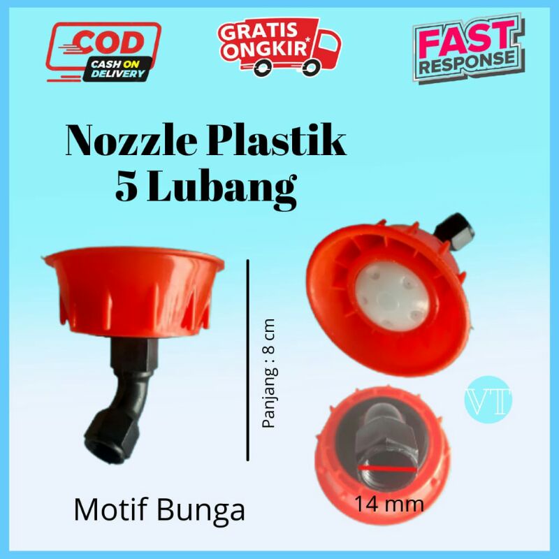 Jual NOZZLE NOZEL SPUYER NOZZLE PLASTIK 5 LUBANG SPRAYER SPRINKLER ...