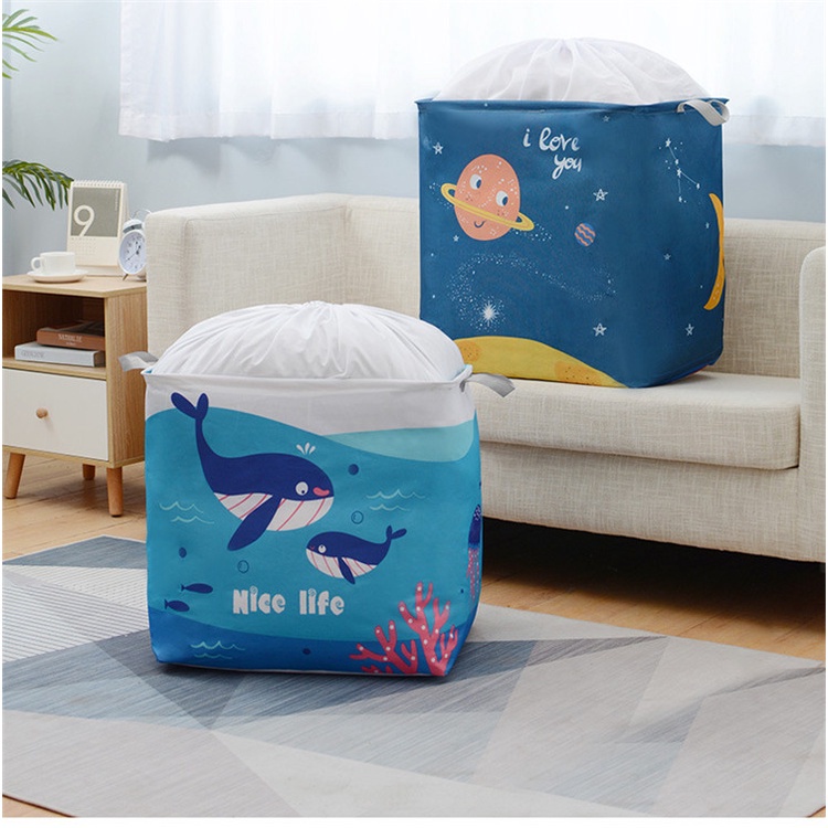 Tempat Penyimpanan Besar Pakaian Bedcover Qulit Mainan Multifungsi Storage Bag Serut