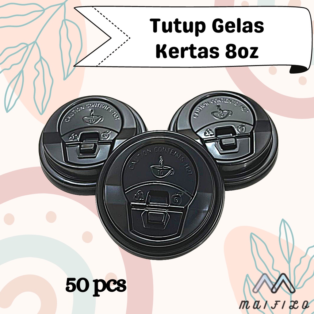 Tutup Gelas Kertas 80z isi 50 , cup kertas, cup kopi, gelas kopi