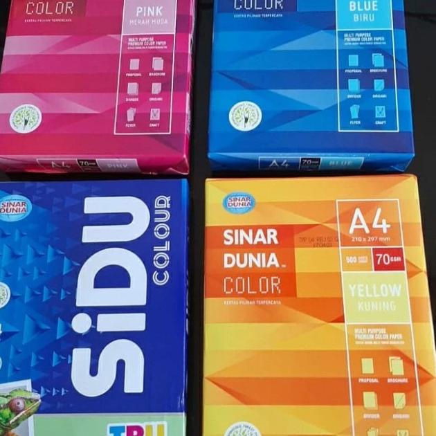 

Terbaik Kertas HVS Warna Sidu a4 70gr/rim ,.