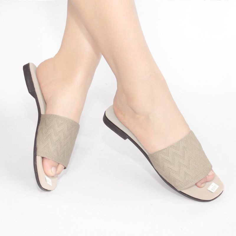 Sandal Flat Wanita Slop Rajut/Sandal Wanita Tepek Terbaru Kekinian/Sandal Wanita Sol Karet