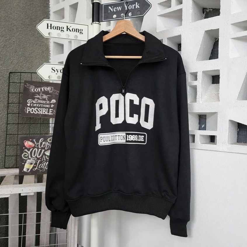 Poco Colar Sweater Kerah Outwear Gaya Kekinian Trendy Bahan Fleece