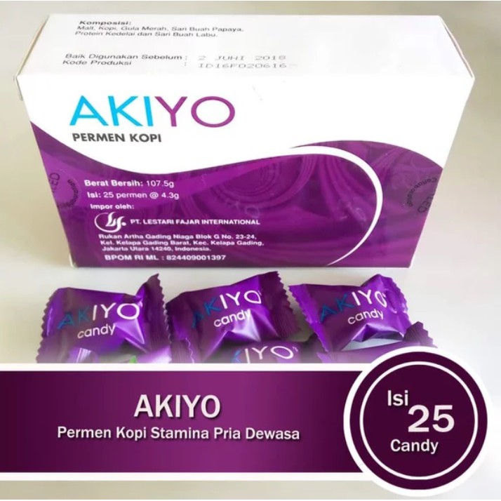 

Bisa COD - Aki yo Candy Permen Vitalitas Stamina Pria Kuat Tahan Lama Original Asli 1 BOX isi 25 pcs
