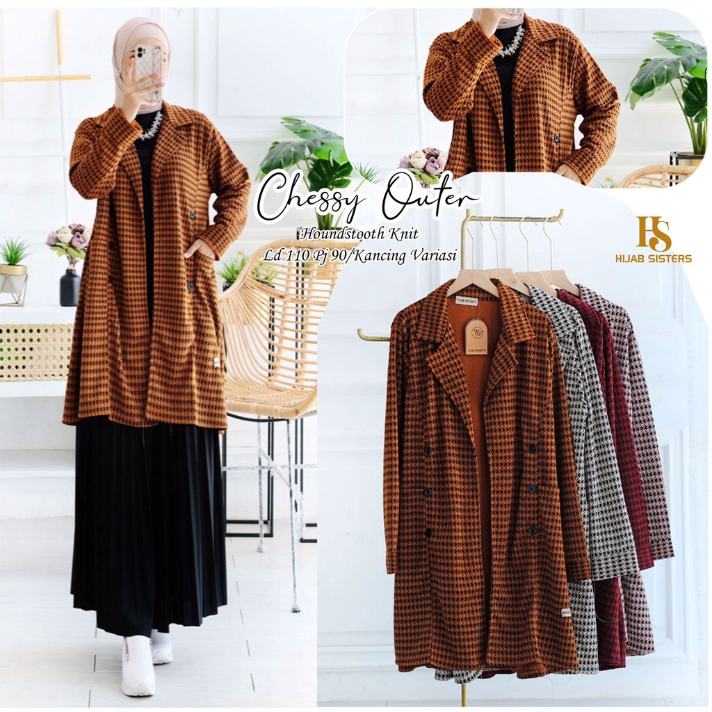 Hijab Sisters Chessy Outer Atasan Wanita Muslim LD 110