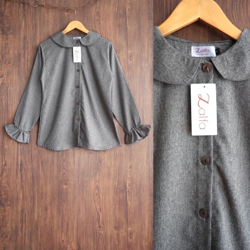 BLOUSE MEDINA by ZALFA OUTFIT / blouse wanita murah / blouse kekinian-Grey