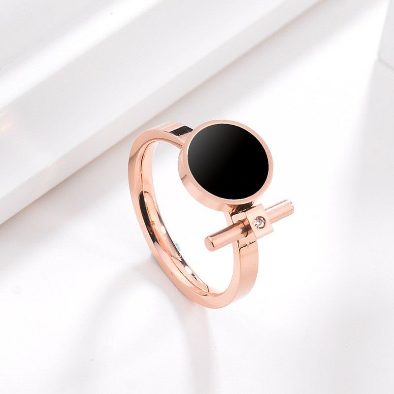 Gg Cincin Titanium Premium Model Bulet Hitam #CC-128
