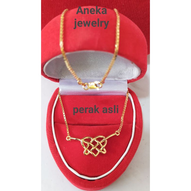 kalung ikatan cinta,buat dewasa dan remaja,perak asli cap 925,pjg 40 cm,rose gold