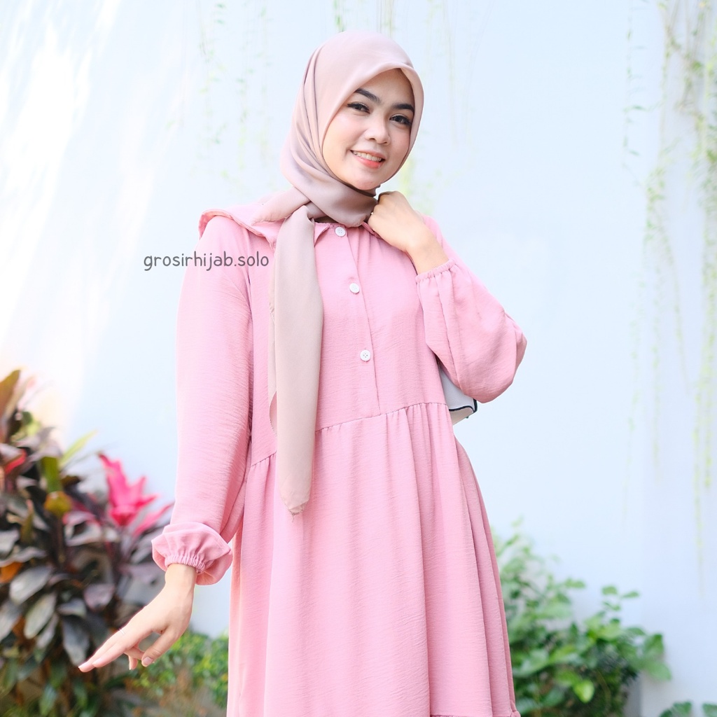 (MGA) GAMIS DILLAH RUFFLE DAILY BUSUI WANITA DRESS CRINCLE AIRFLOW