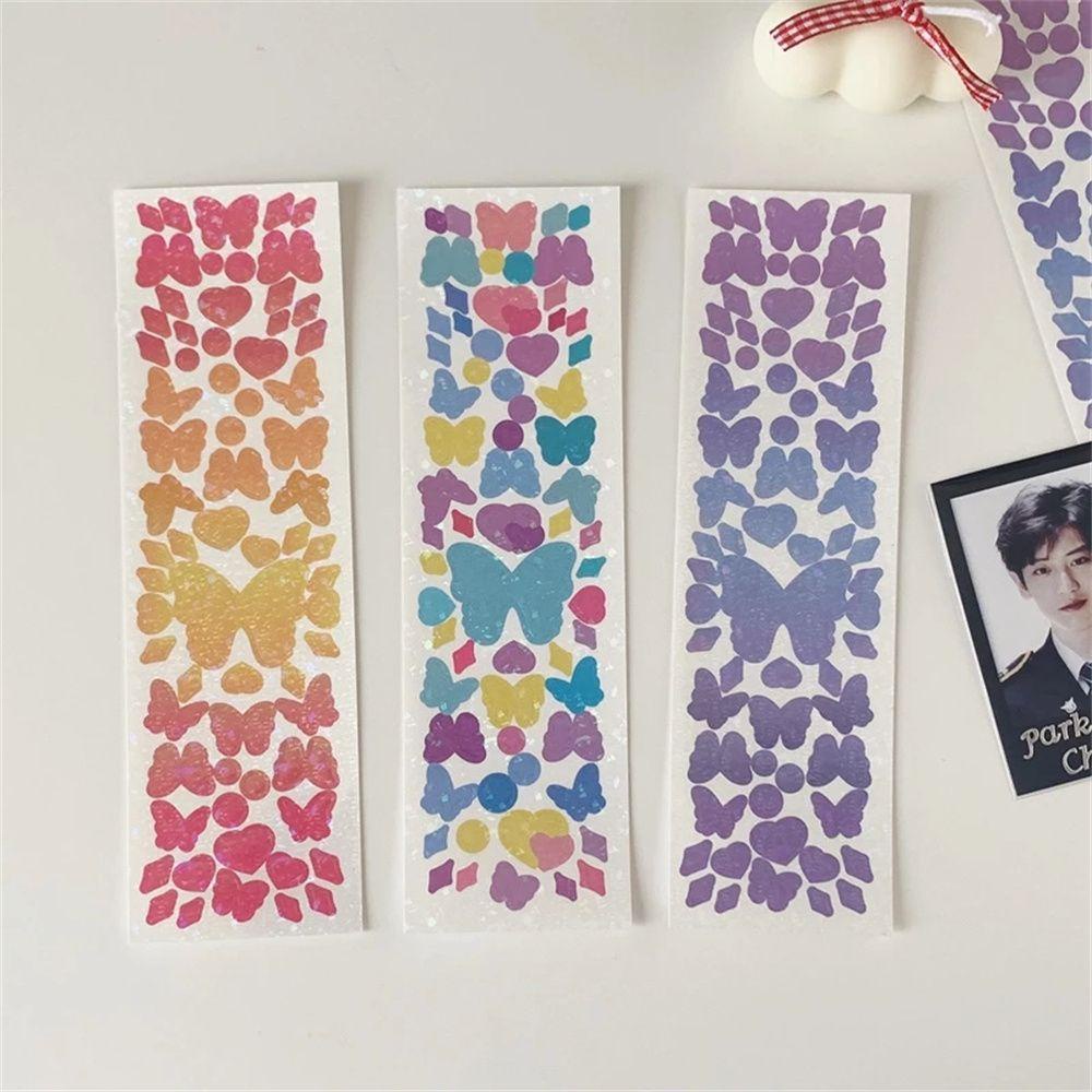 Agustina Color Butterfly Stickers DIY Bahan Album Dekorasi DIY Scrapbooking Stiker Poster Stationary Dekorasi Rumah Berbentuk Hati