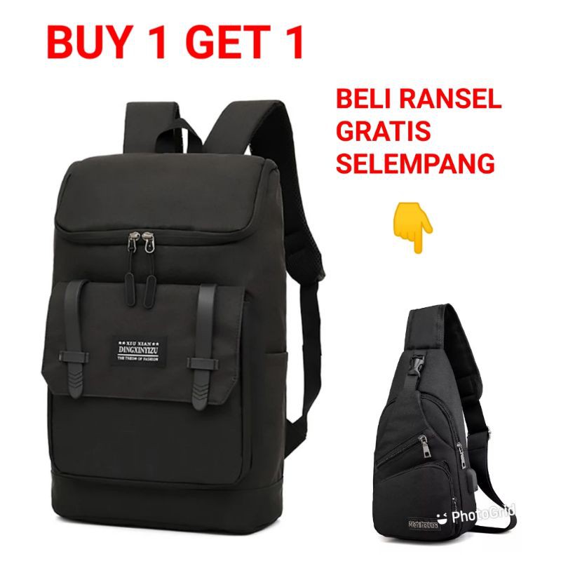 JS_BUY 1 GET 1 - Tas Ransel Laptop IAC Backpack Up to 14 inch - Tas Pria Tas Wanita Daypack