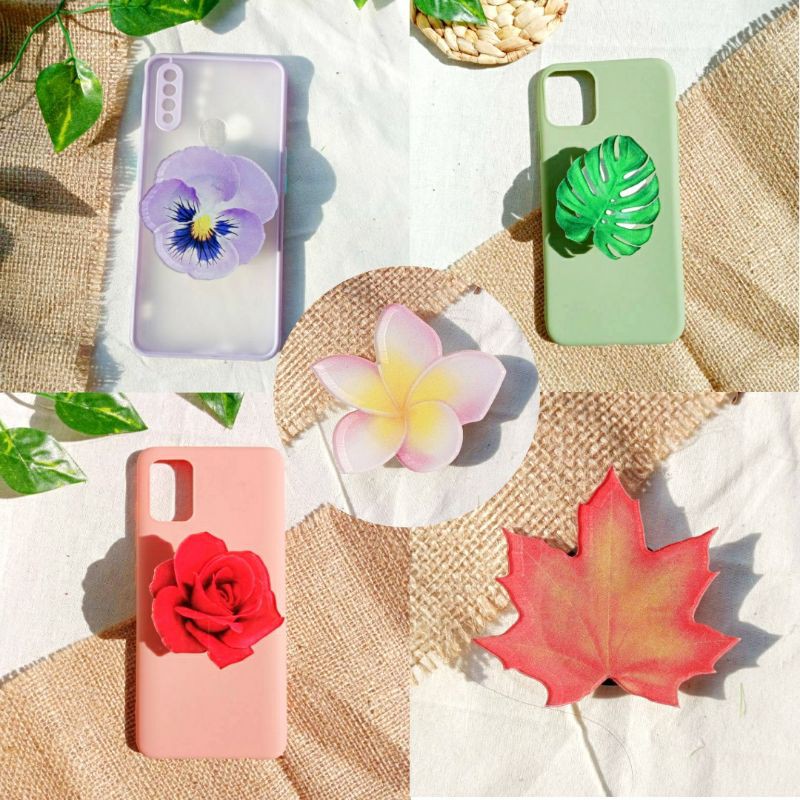 Popsocket custom handphone pegangan handphone custom bunga flower casing